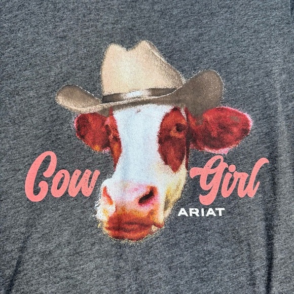 Ariat Cow Girl T-Shirt in Charcoal Heather Large L - Picture 4 of 6